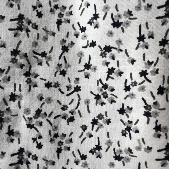 LOFT tie back gathered neckline floral A line top - Picture 5 of 10